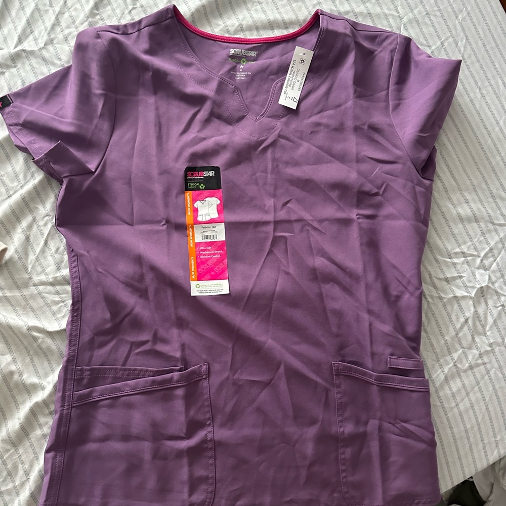 ScrubStar Women's V-Neck Scrub Top - Purple